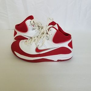 nike elite red hitop sneakers size 6Y [SH3]
